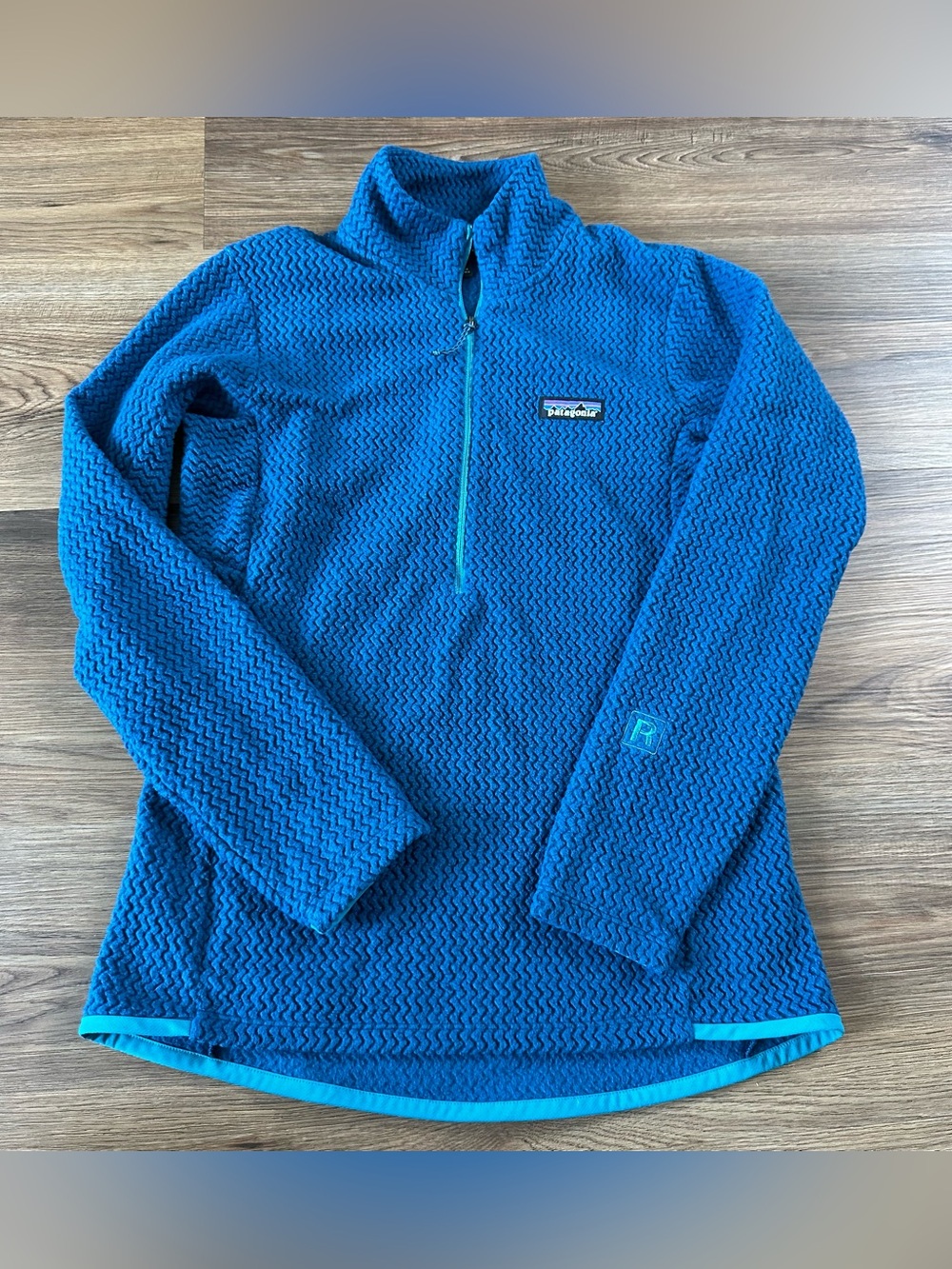 Patagonia R1 Air 1/2 Zip Neck Women Small Blue Pullover Casual Fleece Jacket EUC
